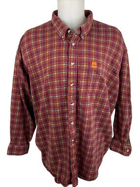 Wrangler Men 4X Big FR Red Plaid Shirt Riggs Workwear Flame Resistant